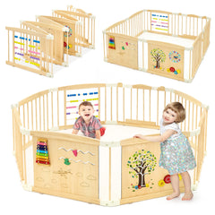 UREDISO wooden playpen assembly-ready frame supports quick setup and safe play.
