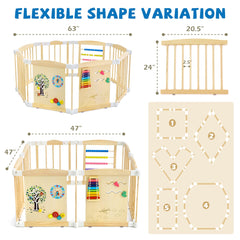 UREDISO playpen gate closed, secure door lock ensures safe access for toddlers
