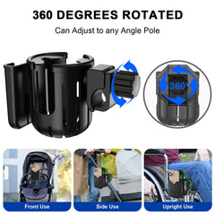 Urge Medical 2-in-1 cup and phone holder on bike for easy access.