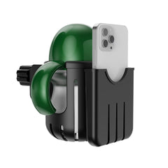 Urge Medical cup holder with phone attachment on stroller for hands-free travel.