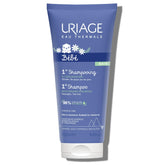 Uriage Baby 1st Shampoo organic Edelweiss bottle demonstrates gentle cleansing for delicate hair.