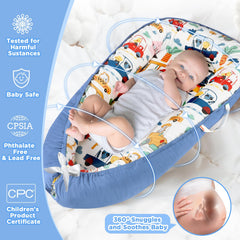 URMYWO baby lounger breathable pure cotton fabric keeps baby comfy.
