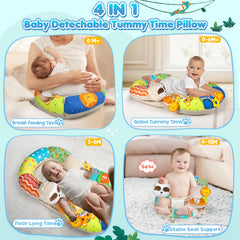 URMYWO Tummy Time Mat detachable c-shaped pillow for flexible seating