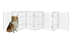 Urnporium pet gate with 2-way hinges for flexible hallway access