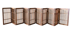 Urnporium pet gate with 2 way hinges for flexible room configuration.