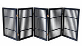 Urnporium pet gate—fully assembled, freestanding five-panel setup for easy placement