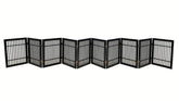 Urnporium pet gate full assembly shows freestanding setup for doorway use