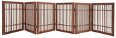 Urnporium pet gate fully assembled in doorway for easy room separation.