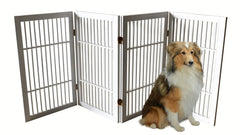 Urnporium pet gate with two-way hinges offers flexible room arrangement.