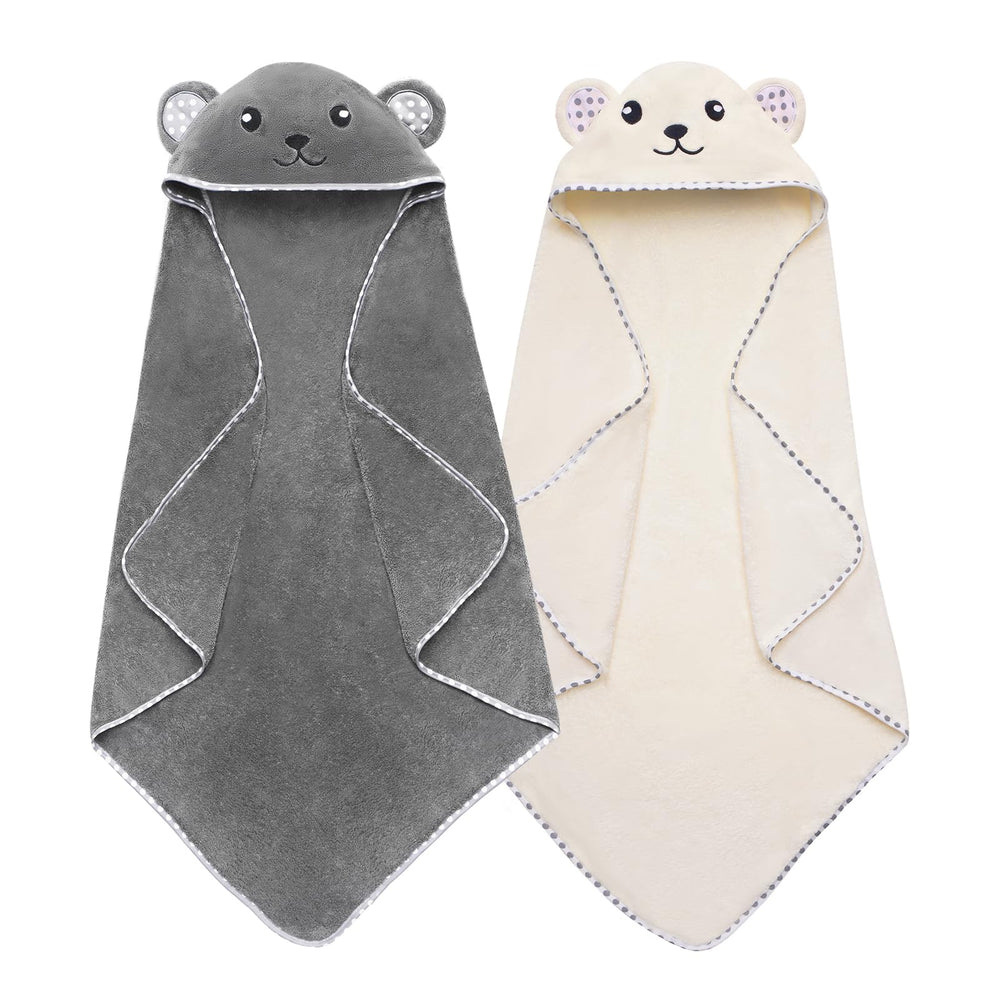 URSEORY hooded towel panda-face close-up highlighting soft fabric for gentle drying