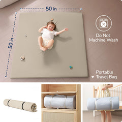 usbettas baby play mat roll-and-store enables easy transport and storage.