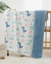 usbettas dinosaur blanket front cotton offers gentle warmth and skin-friendly comfort for newborns.