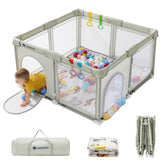 Usbettas foldable playpen mat assembly demonstrates quick setup for safe indoor playtime.