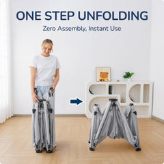 usbettas portable playpen travel-ready design highlights lightweight carryability for outings.