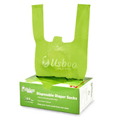 USBOO baby diaper bags box showing 300-count supply for on-the-go use