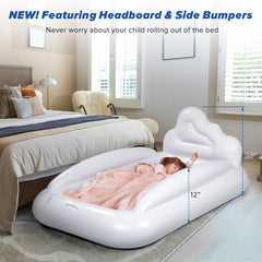 USHMA reversible two-color toddler air mattress offering mood options for kids