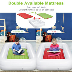 USHMA Toddler Travel Bed reversible colors demonstrating blue and grey options