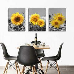 USIXA sunflower wall art close-up petals for bold living room appeal