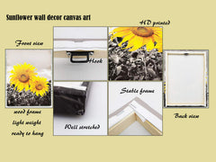 USIXA sunflower wall art waterproof canvas with UV-resistant finish for lasting color