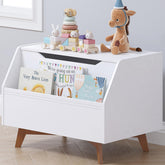 UTEX Kids Toy Box wooden chest showcases durable build and simple toy access.