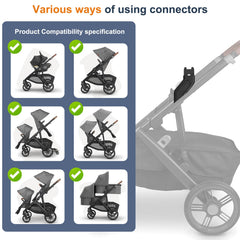 UTNVBTR upper adapters snapping into place for toddler seat configuration