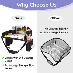 UTOLLOVE Deep wells for crayons and spill-proof snack compartments help kids stay tidy.
