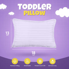 Utopia Bedding toddler pillow lavender pack side sleep — helps keep neck alignment during naps.