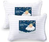 Utopia Bedding Toddler Pillow Pair Pack in white provides cozy sleep for toddlers at nap time.