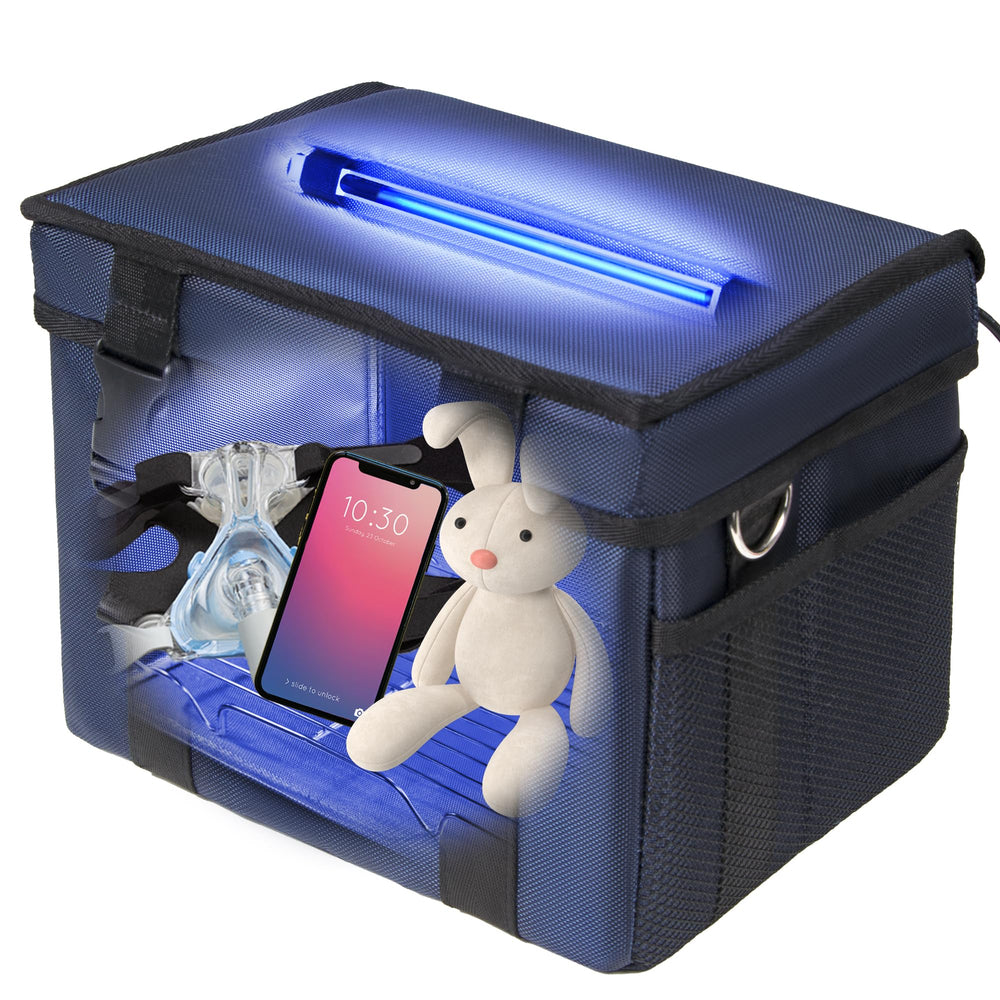 uvcoolplunge foldable uv-sanitizer-box compact storage and on-the-go cleaning.