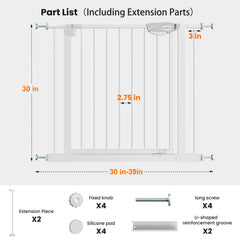UWRVH Auto-Close Baby Gate durable steel frame resists deformation.