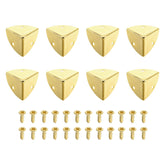 uxcell box corner cover 28mm light gold close-up highlights durable carbon steel protection for wooden boxes.