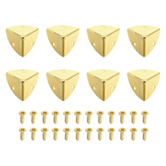 uxcell box corner cover 28mm light gold close-up highlights durable carbon steel protection for wooden boxes.