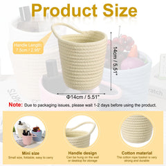 uxcell khaki cotton rope storage basket with durable round base maintains sturdy shape.