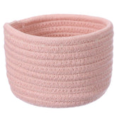 uxcell pink small cotton rope basket front view, soft texture for cozy storage