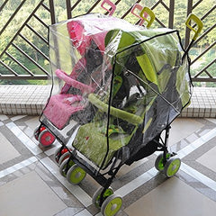 Vafon Aligle side view highlights universal fit for side-by-side strollers and wind protection.