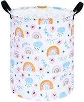 VAIVUSTO rainbow round laundry hamper front view for organized laundry days