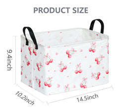 VAIVUSTO Rec cherry print box hamper folded flat saves space in small rooms