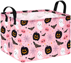 VAIVUSTO Rec Halloween Ghost Basket pumpkin design for festive toy and candy storage
