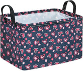 VAIVUSTO Rec Heart Print Box Hamper collapsible storage basket keeps clutter neatly stored