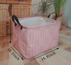 VAIVUSTO Rec Pink Box Hamper side view highlights collapsible design for easy storage