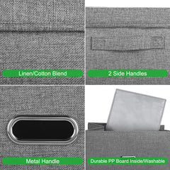 Valease linen storage bin grey medium open top for quick access.