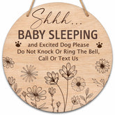 Valucise baby sleeping sign front door rope decor enhances front porch curb appeal and peaceful entry.
