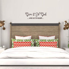 Vancetyno wall decal in a bedroom setup adds inspirational ambiance.