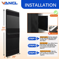 VANCL wall padding mounted with Velcro demonstrates quick, no-mark installation.