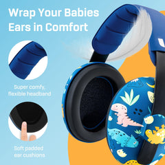Vanderfields baby ear muffs 21 dB NRR reduce loud noises during events.