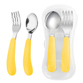 VANRA toddler fork with yellow travel case for school lunch convenience