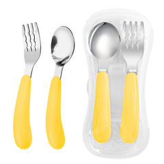 VANRA toddler fork with yellow travel case for school lunch convenience