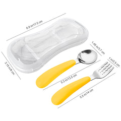 VANRA toddler spoon with yellow travel case for easy meals