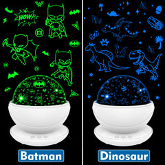 VANSHINIEER dinosaur-themed night-light projection for playful room decor.