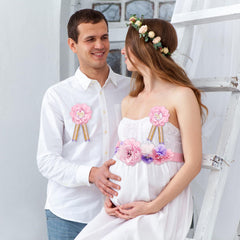 Vansolinne butterfly flowers embellishment on sash with rhinestones and pearls